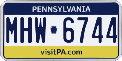 PA license plate MHW6744