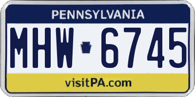 PA license plate MHW6745