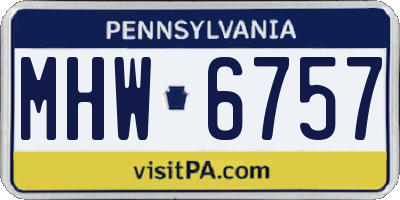PA license plate MHW6757