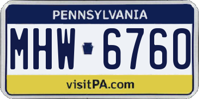 PA license plate MHW6760