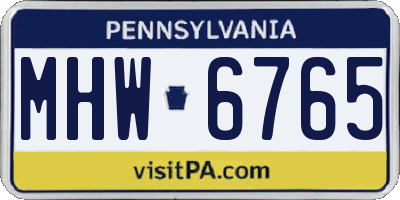PA license plate MHW6765