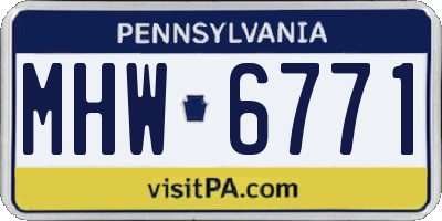 PA license plate MHW6771