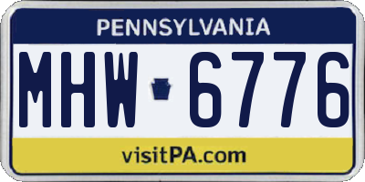 PA license plate MHW6776