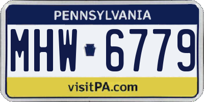 PA license plate MHW6779