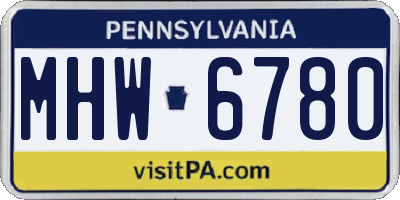 PA license plate MHW6780