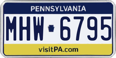 PA license plate MHW6795