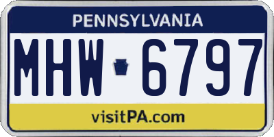 PA license plate MHW6797