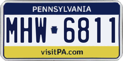 PA license plate MHW6811