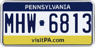 PA license plate MHW6813