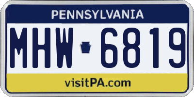 PA license plate MHW6819