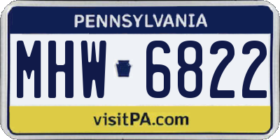 PA license plate MHW6822
