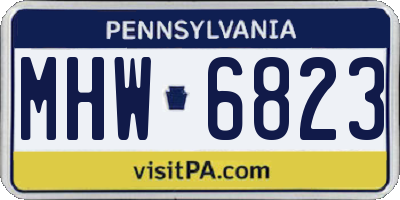 PA license plate MHW6823