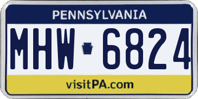 PA license plate MHW6824