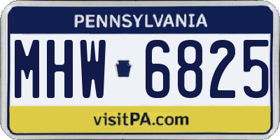 PA license plate MHW6825