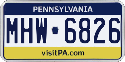 PA license plate MHW6826