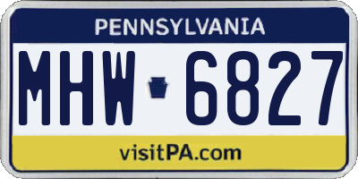 PA license plate MHW6827