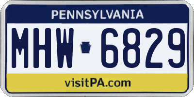 PA license plate MHW6829