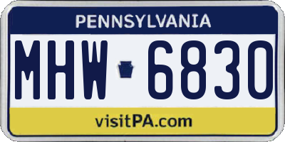 PA license plate MHW6830