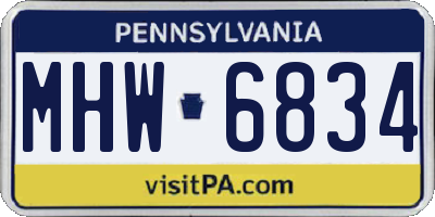 PA license plate MHW6834