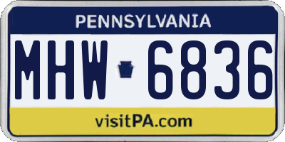PA license plate MHW6836