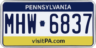 PA license plate MHW6837