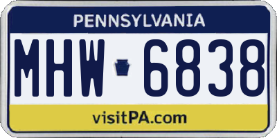 PA license plate MHW6838