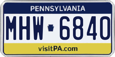 PA license plate MHW6840