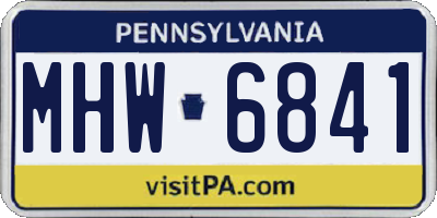 PA license plate MHW6841
