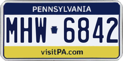 PA license plate MHW6842