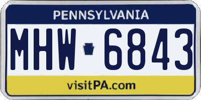 PA license plate MHW6843