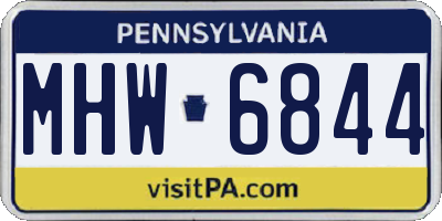 PA license plate MHW6844