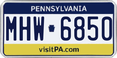 PA license plate MHW6850