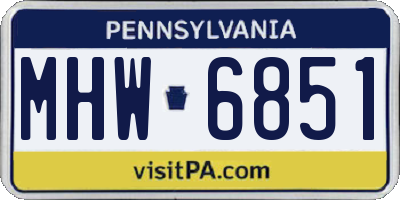 PA license plate MHW6851
