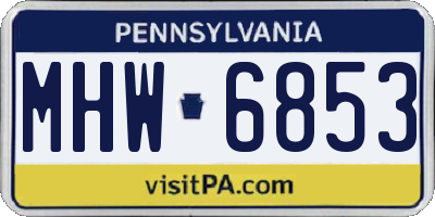 PA license plate MHW6853