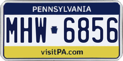 PA license plate MHW6856