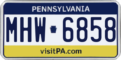 PA license plate MHW6858