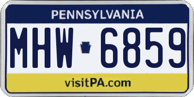 PA license plate MHW6859