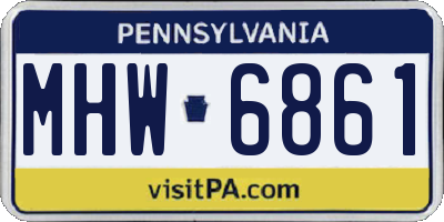 PA license plate MHW6861