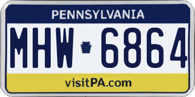 PA license plate MHW6864