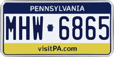 PA license plate MHW6865