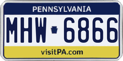 PA license plate MHW6866