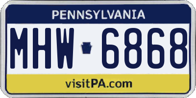 PA license plate MHW6868
