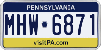 PA license plate MHW6871