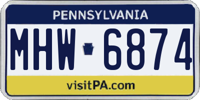 PA license plate MHW6874