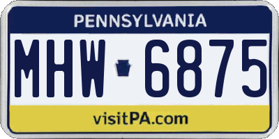 PA license plate MHW6875