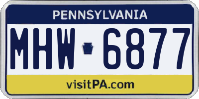 PA license plate MHW6877