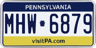PA license plate MHW6879