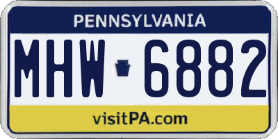 PA license plate MHW6882