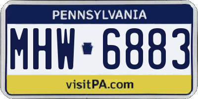 PA license plate MHW6883
