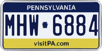 PA license plate MHW6884